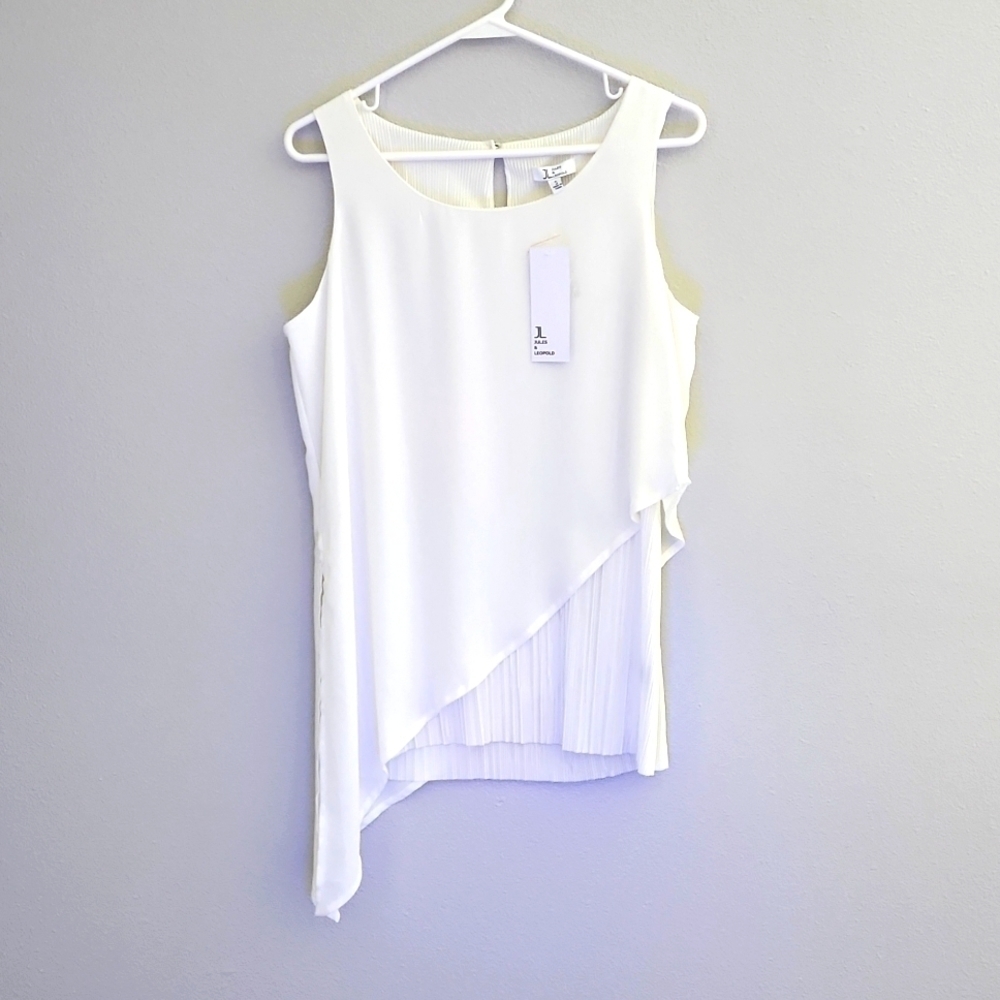 Jules & LEOPOLD White sleeveless Blouse size Small
